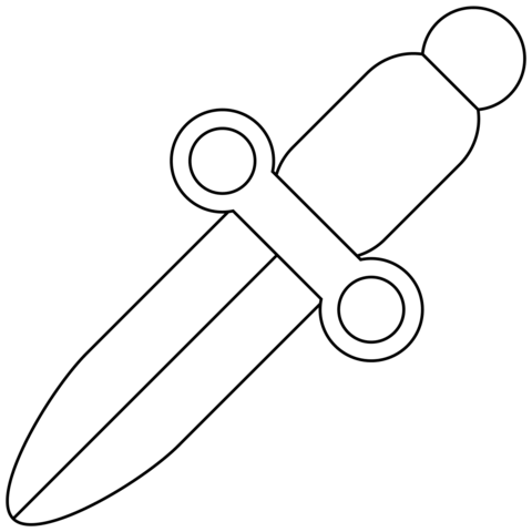 Dagger Emoji Coloring Page